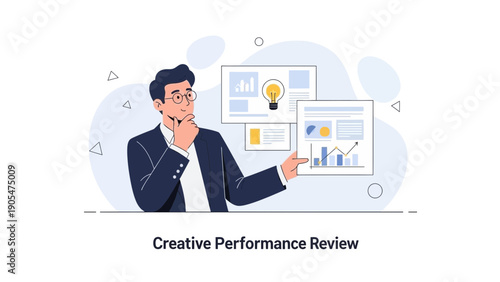 Businessman Analyzing Financial Data and Creative Ideas