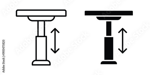 Adjustable height icons in different styles. Simple icon design