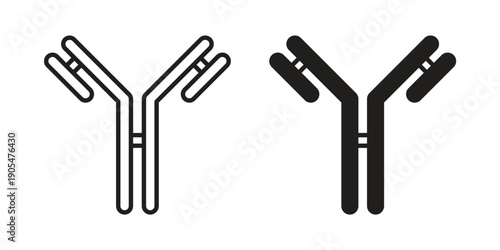 Antibody icons in different styles. Simple icon design