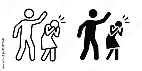 Assault icons in different styles. Simple icon design