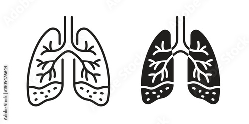 Asthma icons in different styles. Simple icon design