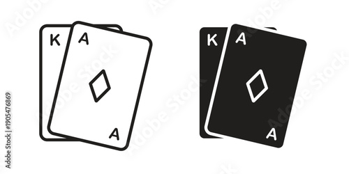 Baccarat icons in different styles. Simple icon design