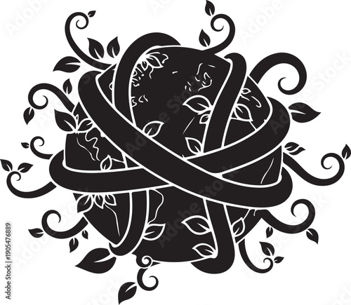 Black and white illustration of a woman's face portrait