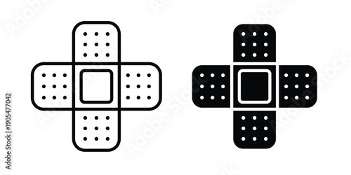 Band aid icons in different styles. Simple icon design