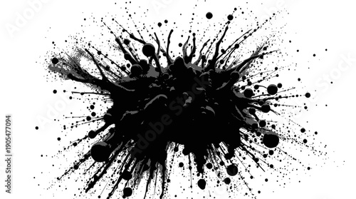 Minimalist black and white geometric design featuring a central rectangular frame surrounded by four sparse white dots r