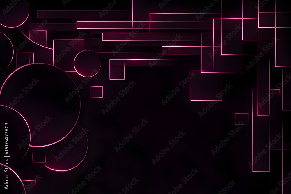 Obraz premium Neon Tech Geometry Abstract Frame