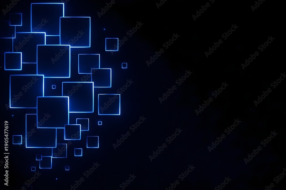 Obraz premium Blue Digital Geometry Tech Background