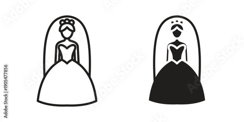 Bride icons in different styles. Simple icon design