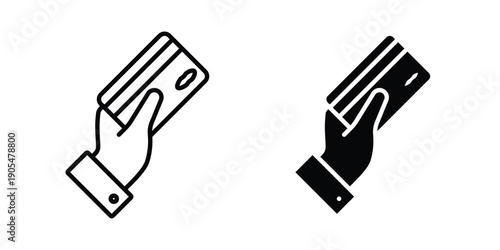 Card payment icons in different styles. Simple icon design