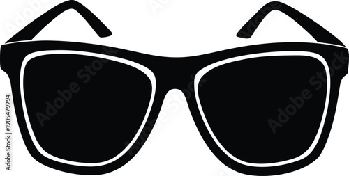 Black Classic Sunglasses Vector Icon