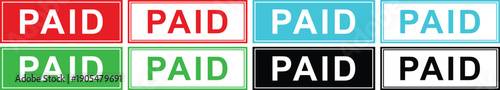 Paid payment status labels showing PAID text in multiple rectangular stamps