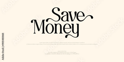 Elegant font, vintage type or luxury premium typeface, vector English royal alphabet. Classic typography in modern or old art deco style, serif letters for modern or retro poster font 
