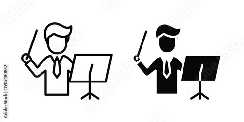 Conductor icons in different styles. Simple icon design