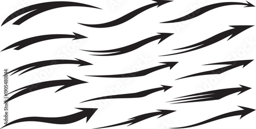 Collection of black arrows pointing to the right direction