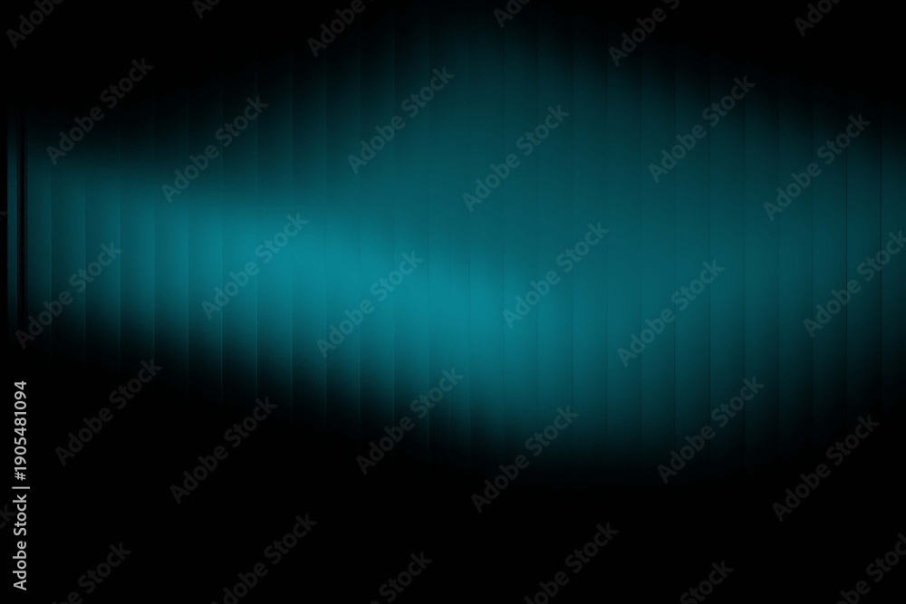 Obraz premium Soft Teal Blue Gradient Light with Vertical Lines on Black Background