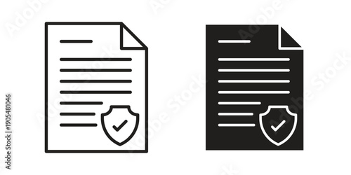 Contract coverage icons in different styles. Simple icon design