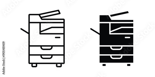 Copy Machine icons in different styles. Simple icon design
