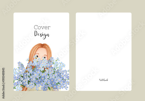 Layout for notebook cover, poster, banner, placard, brochure, annual report, card, flyer.abstract botanical design template.A4 size
