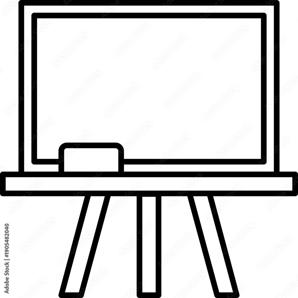 Fototapeta premium Black chalkboard icon - outline