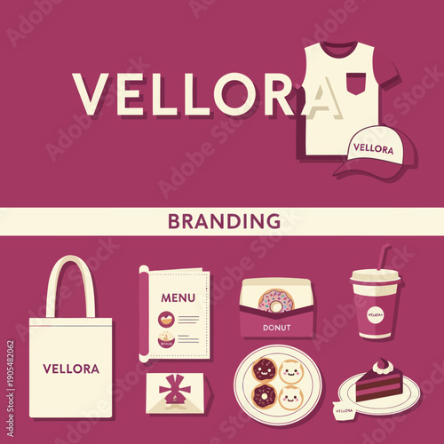 Vellora Branding Elements for Coffee Shop.