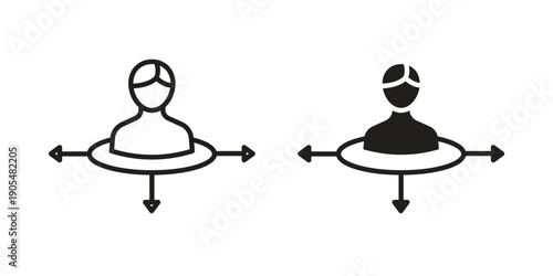 Decision making icons in different styles. Simple icon design