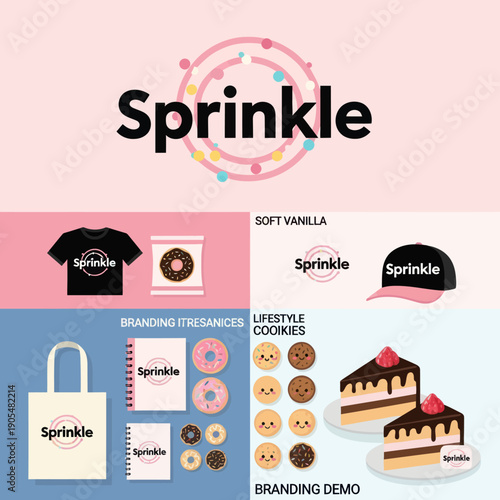 Branding Elements for Sprinkle Bakery and Cafe.