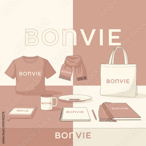 Bonvie Branded Merchandise and Accessories Display.