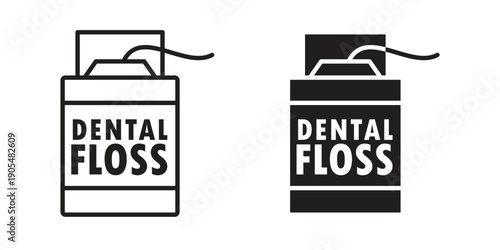Dental floss icons in different styles. Simple icon design