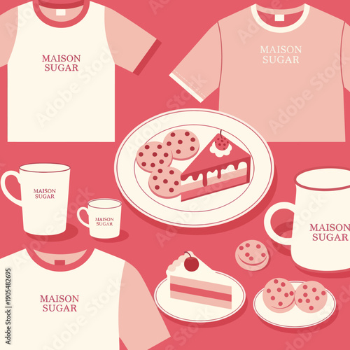 Assorted T Shirts Mugs and Sweets Display.