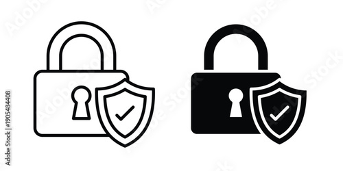 Encryption icons in different styles. Simple icon design