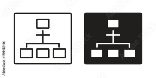 Flowchart icons in different styles. Simple icon design