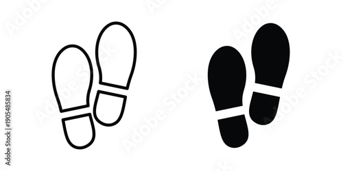 Footprint icons in different styles. Simple icon design