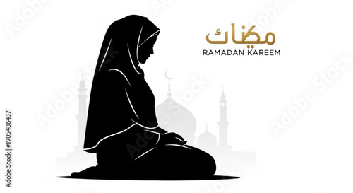 Silhouette of a woman in a white dress and sari vector illustration