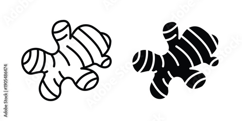 Ginger icons in different styles. Simple icon design