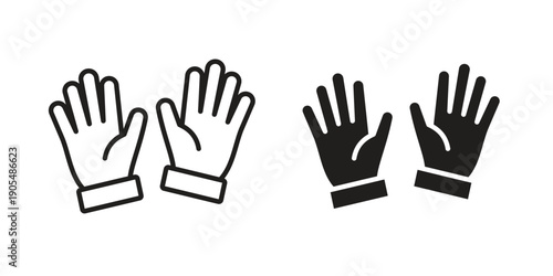Gloves icons in different styles. Simple icon design