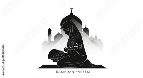 Buddha statue silhouette vector illustration with yoga and meditation theme