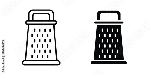 Grater icons in different styles. Simple icon design