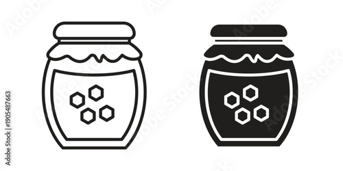 Honey jar icons in different styles. Simple icon design