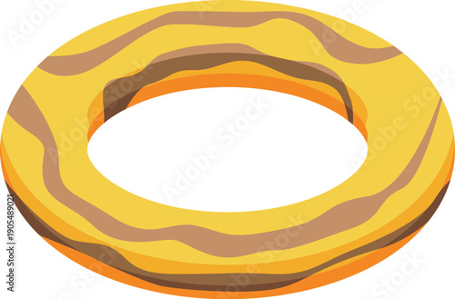 Yellow inflatable ring floating, providing safety and enjoyment in water activities