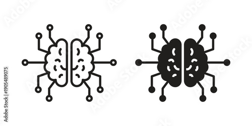 Intelligence icons in different styles. Simple icon design