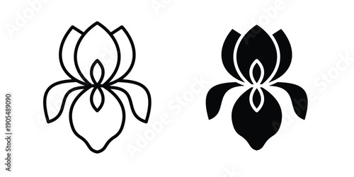 Iris icons in different styles. Simple icon design