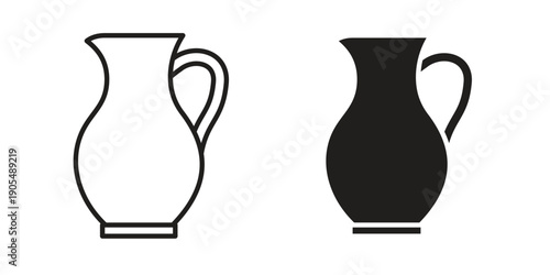 Jug icons in different styles. Simple icon design
