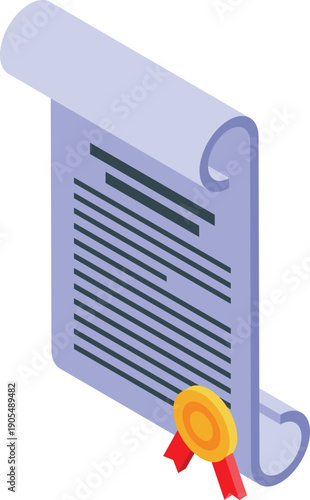 Important document is receiving an official golden stamp and red ribbon by a notary public