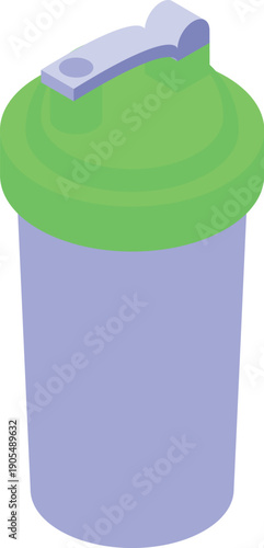 Sport shaker bottle isometric showing protein drink container for gym training and fitness lifestyle