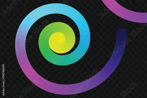 Vibrant concentric circles on a dark background with a partial ring