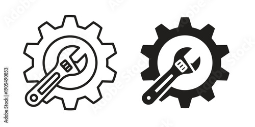 Maintainance icons in different styles. Simple icon design
