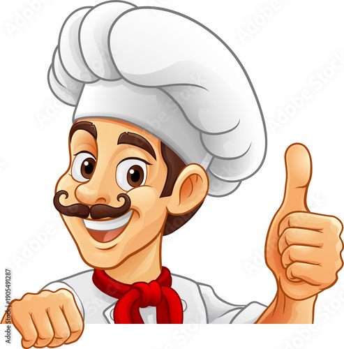 A chef or baker cartoon coo...