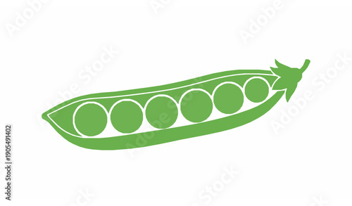 Green pea pod healthy nutrition symbol vector