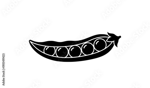 Organic pea pod vegetable pictogram vector