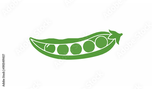 Organic pea pod vegetable pictogram vector